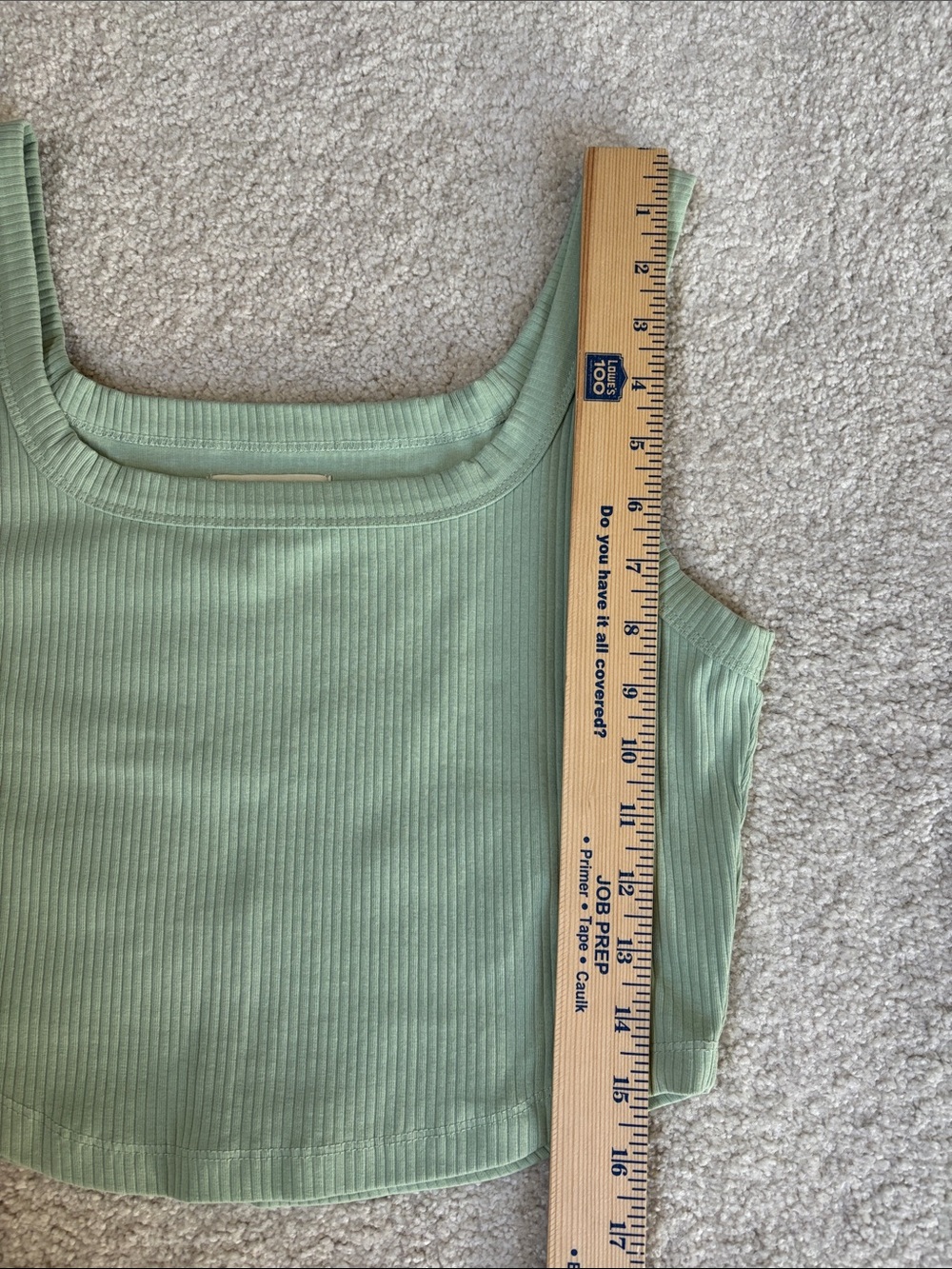 Madewell Green Ribbed Cropped Cotton Tank Top Brach Travel Women’s Medium - Picture 7 of 9